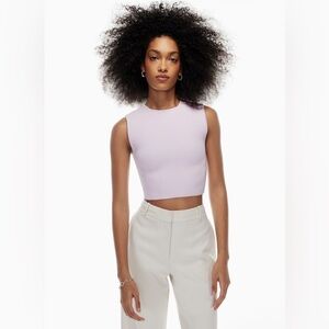 Babaton Sculpt Knit Muscle Tank Small lavender purple stretch ribbed cropped